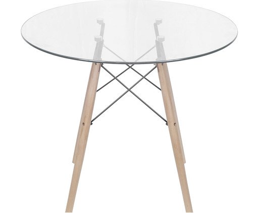 Mesa com Base com Tampo em Vidro