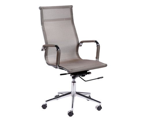 Cadeira com Rodízios Alta Office Eames Tela Bege