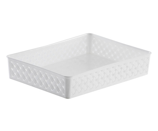 Cesto Organizador Rattan Branco