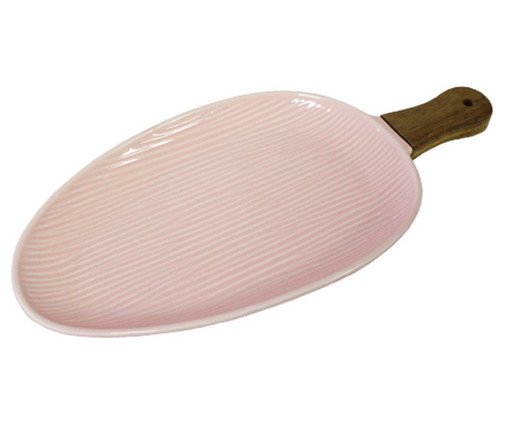 Mini Panela em Porcelana e Bambu Poele Rosa