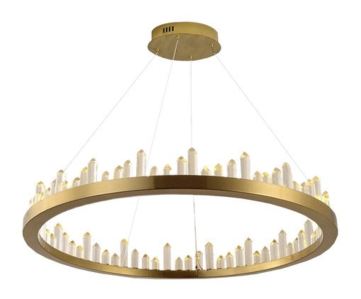 Pendente Roca 36W Dourado e Transparente Bivolt