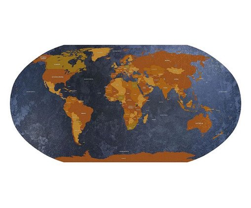 Adesivo de Parede Mapa Mundi Azul Marinho