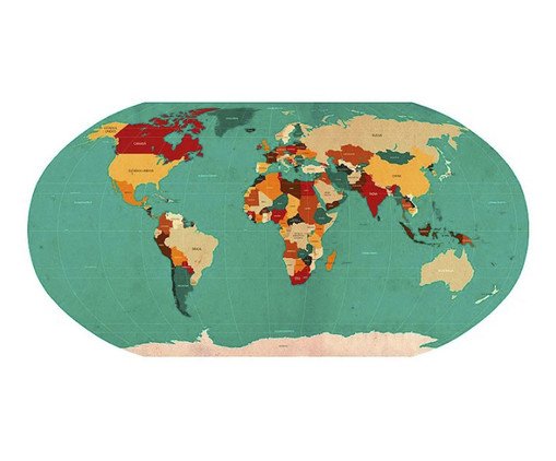 Adesivo de Parede Mapa Mundi
