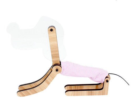 Abajur Cachorro 3D Led Rosa Bivolt