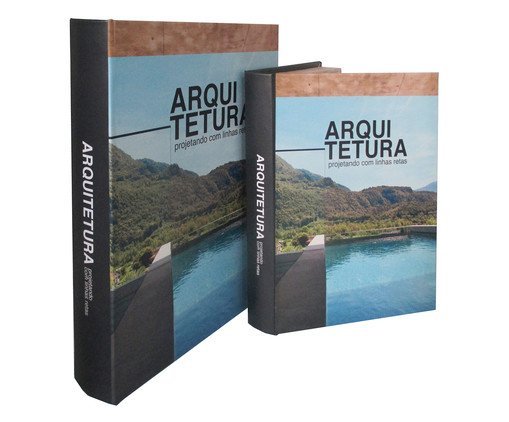 Jogo de Book Boxes Arquitetura I   Azul