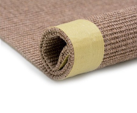 Tapete em Sisal com Dobra Virada Boucle Cy - Marrom | Westwing