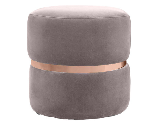 Puff Round Veludo Rosa Cinto Rosê Gold, pink | WestwingNow