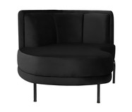 Chaise Luminne Suede Preto Preto | WestwingNow