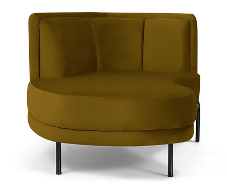 Chaise Luminne Veludo Ouro Preto | Westwing