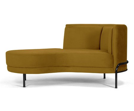 Chaise Luminne Veludo Ouro Preto | Westwing