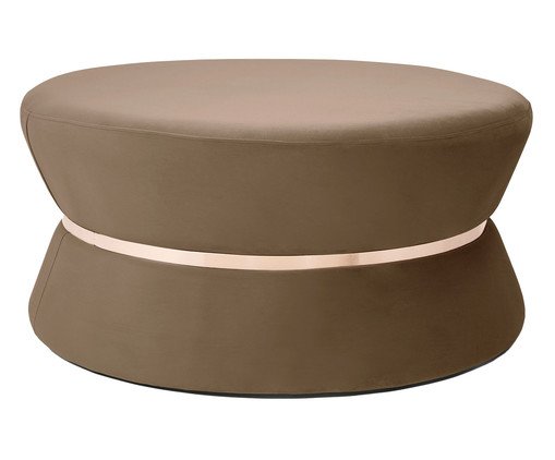 Puff Fritz Veludo Canela Cinto Rosê Gold, brown | WestwingNow