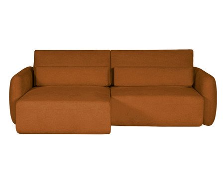 Sofá Retrátil Seno I em Boucle Aveludado Terracota