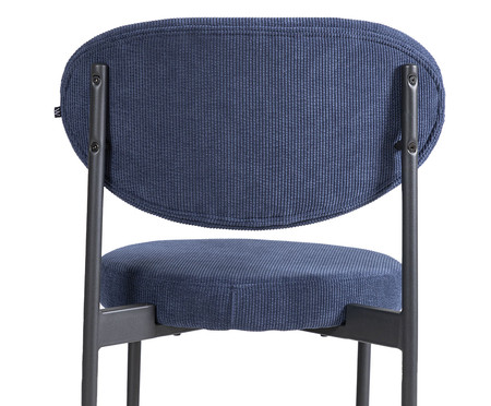 Cadeira Round em Veludo Cotelê Azul | WestwingNow