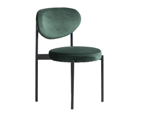 Cadeira Round em Veludo Verde