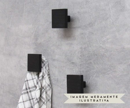 Jogo de Ganchos Square Preto | Westwing