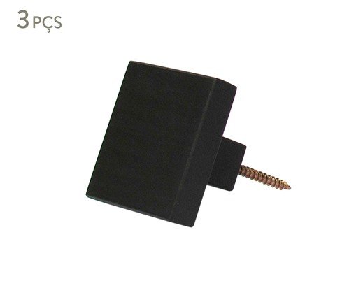 Jogo de Ganchos Square Preto, Preto | WestwingNow