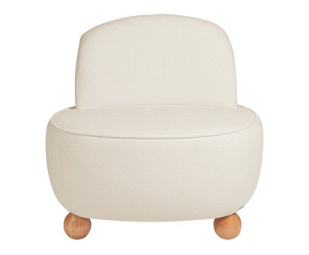 Poltrona Ball Feet em Boucle Aveludado Branco | Westwing