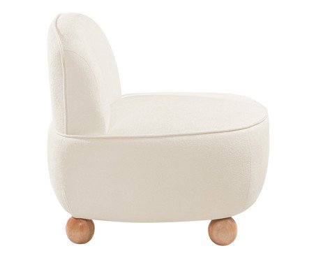 Poltrona Ball Feet em Boucle Aveludado Branco | Westwing