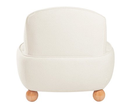 Poltrona Ball Feet em Boucle Aveludado Branco | Westwing