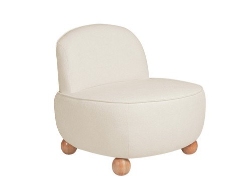 Poltrona Ball Feet em Boucle Aveludado Branco | Westwing