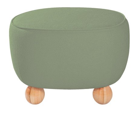 Puff Ball Feet em Boucle Aveludado Verde | Westwing