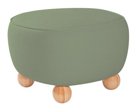 Puff Ball Feet em Boucle Aveludado Verde | Westwing