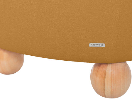Puff Ball Feet em Boucle Aveludado Amarelo Ocre | WestwingNow