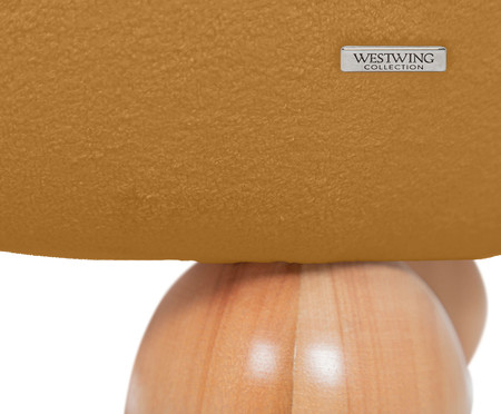 Puff Ball Feet em Boucle Aveludado Amarelo Ocre | WestwingNow