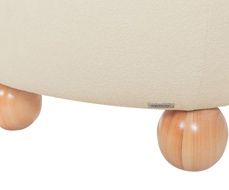 Puff Ball Feet em Boucle Aveludado Branco | WestwingNow
