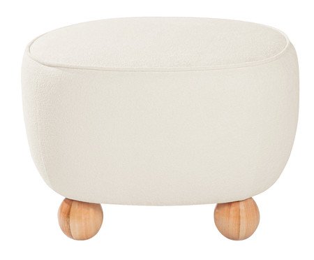 Puff Ball Feet em Boucle Aveludado Branco | Westwing