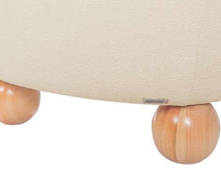 Puff Ball Feet em Boucle Aveludado Branco | Westwing