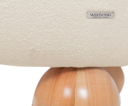 Puff Ball Feet em Boucle Aveludado Branco | Westwing