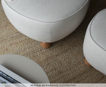 Puff Ball Feet em Boucle Aveludado Branco | Westwing