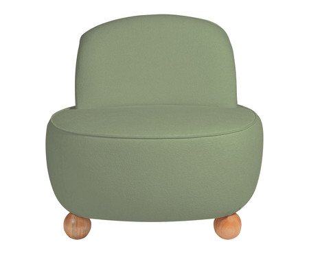 Poltrona Ball Feet em Boucle Aveludado Verde | Westwing