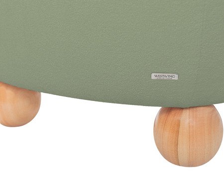 Poltrona Ball Feet em Boucle Aveludado Verde | Westwing