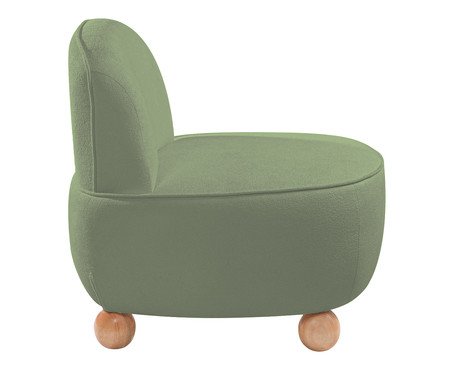 Poltrona Ball Feet em Boucle Aveludado Verde | Westwing