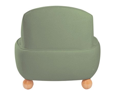 Poltrona Ball Feet em Boucle Aveludado Verde | Westwing
