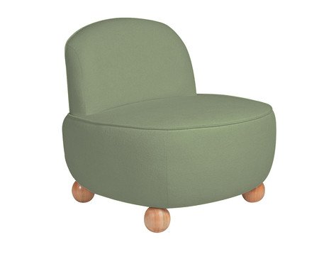 Poltrona Ball Feet em Boucle Aveludado Verde | Westwing