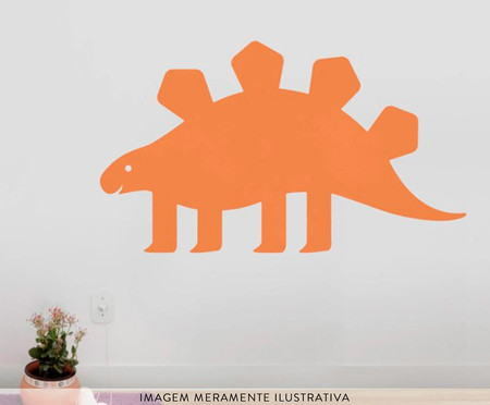 Adesivo de Parede Lousa Dinossauro Estegossauro Laranja - Hometeka | WestwingNow