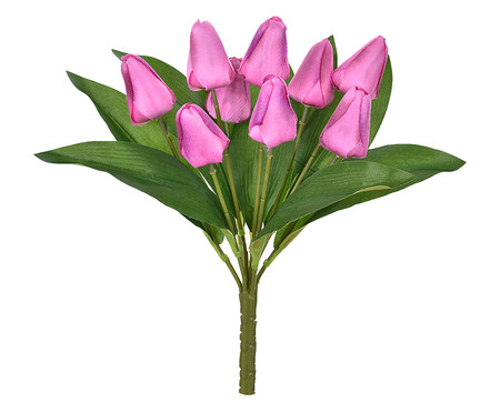 Planta Permanente em Cetim Haste Tulipa - Rosa