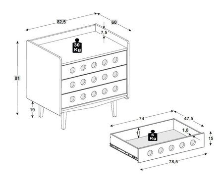 Cômoda Vintage Azul Escuro | Westwing