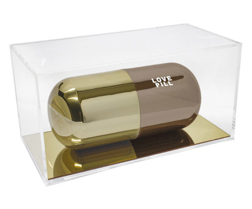 Caixa Decorativa Love Pill cm Dourado, Dourado | WestwingNow