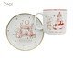 Jogo de Prato e Caneca Noel em Porcelana Branca, Branco | WestwingNow