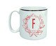 Caneca Guirlanda Letra F em Porcelana Branca, Branco | WestwingNow