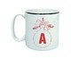 Caneca Bola Letra A em Porcelana Branca, Branco | WestwingNow