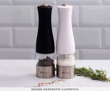 Moedor de Sal e Pimenta em Inox Elétrico Cosmopolitan Preto | Westwing