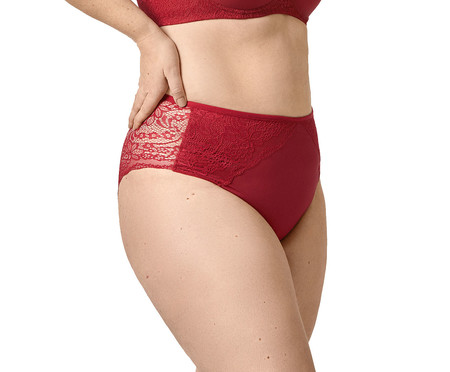 Calcinha Biquíni Modeladora Renda Vermelho Divino | Westwing