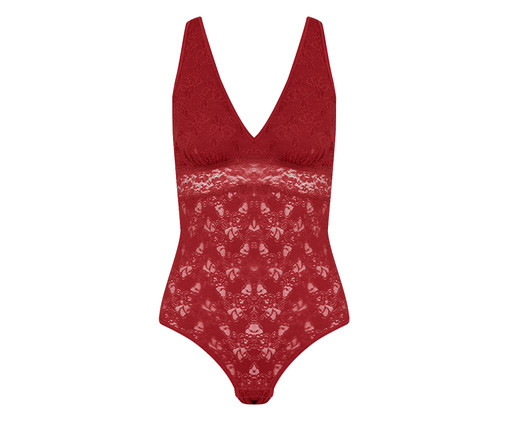 Body De Renda Vermelho Terra, Vermelho | WestwingNow