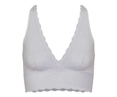 Sutiã Top Longo De Renda Branco | Westwing