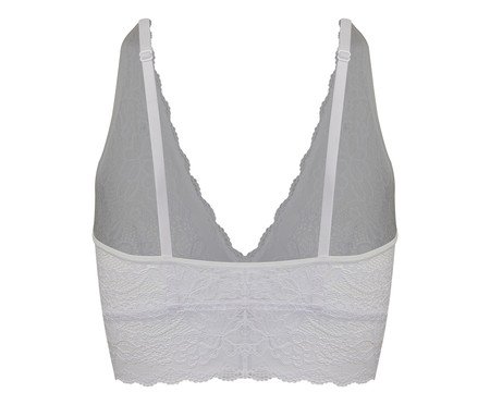 Sutiã Top Longo De Renda Branco | Westwing